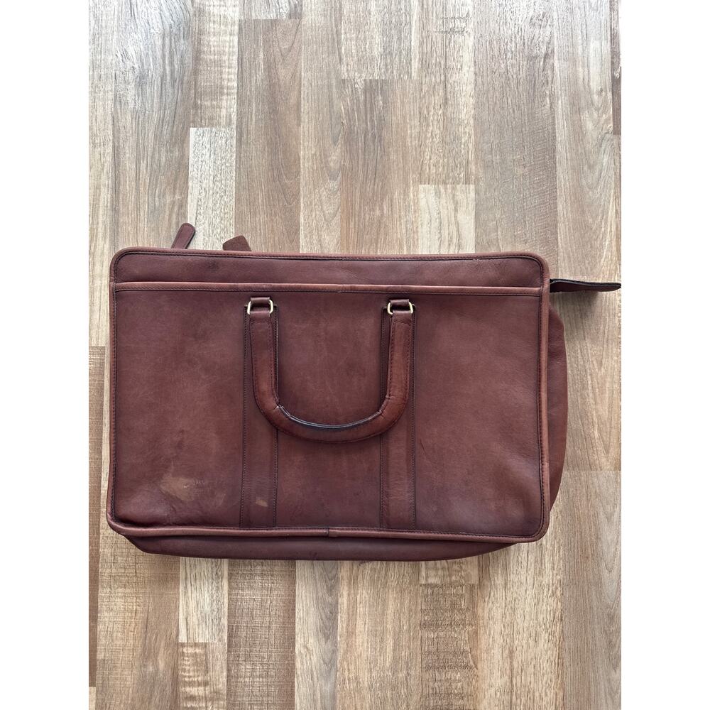 Vintage 1980s Coach Embassy Laptop Briefcase in Tabac Made in USA - Picture 4 of 10